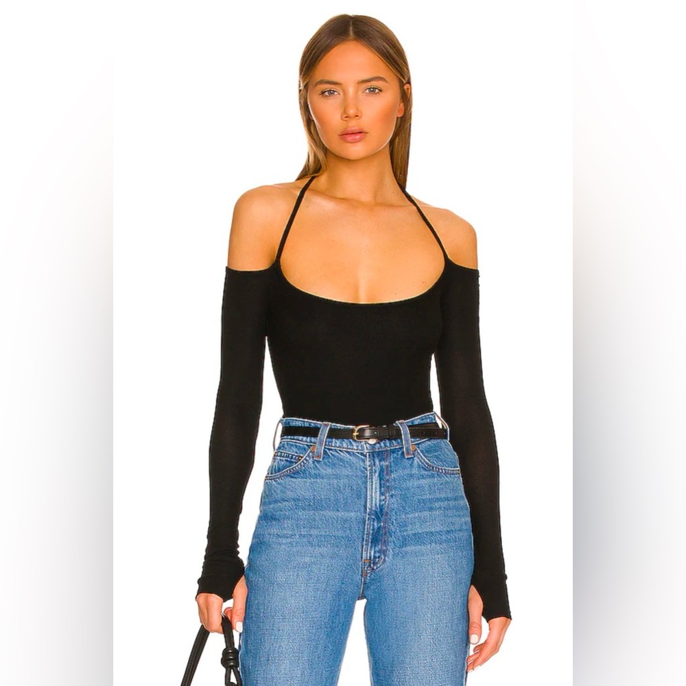 Michael Lauren / Revolve Dave Halter Neck Top in Black. Size M